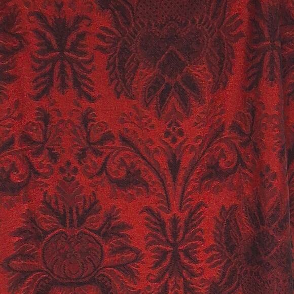 Coldwater Creek Red Black Damask Tank Top 1X Lace Trim Sleeveless Whimsigoth - Picture 4 of 12